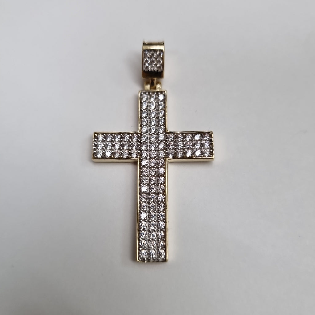 DIJE CRUZ C CIRCONIAS 14K 4.7 GR (NUEVO)