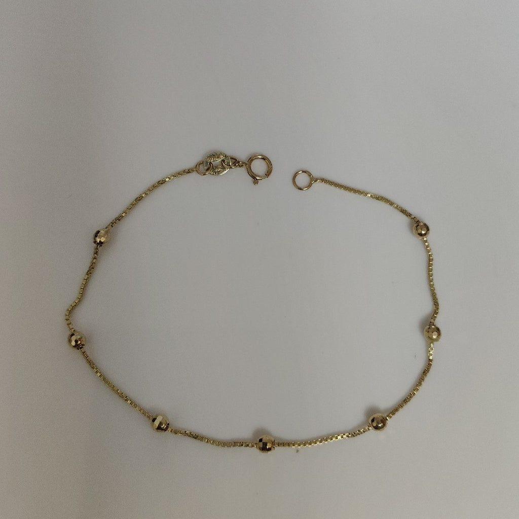 PULSERA ESPECIAL CON BOLITAS 14K 18 CM 1.4 GR (NUEVO)