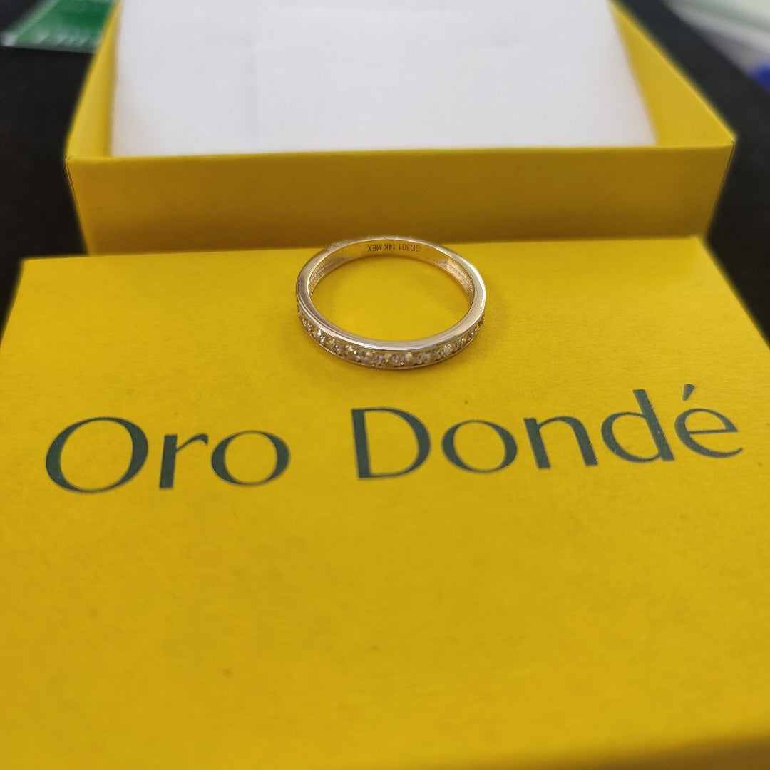 ANILLO ANILLITO C CIRCONIAS 14K 7 TALLA 2 GR (NUEVO)