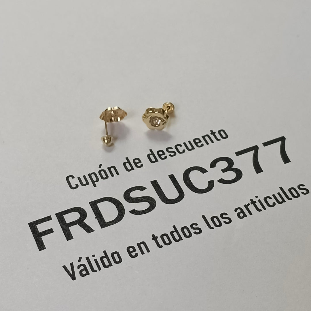 BROQUELES BROQUEL FIG FLOR C CIRCONIA 14K 0.2581 GR (NUEVO)