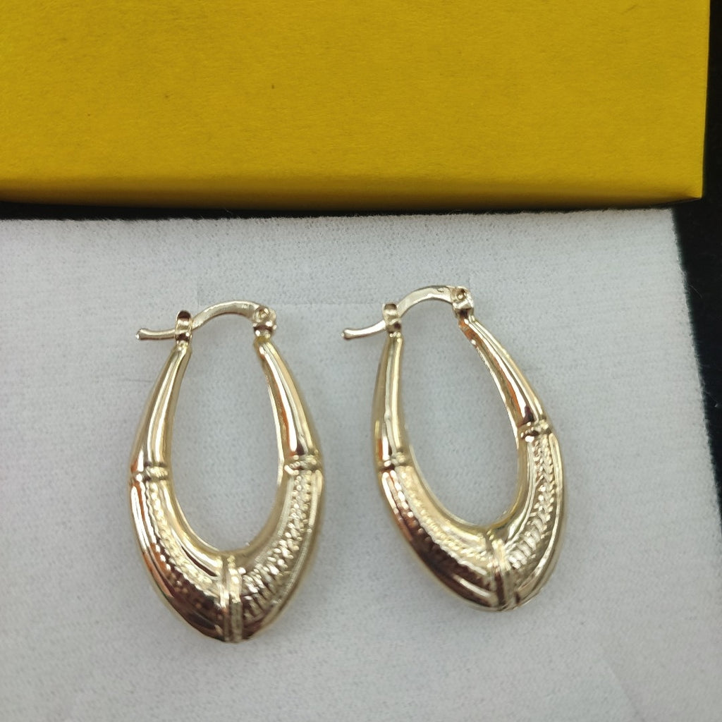 ARETES ARRACADAS ESTRIADAS 14K 2.6 GR (NUEVO)