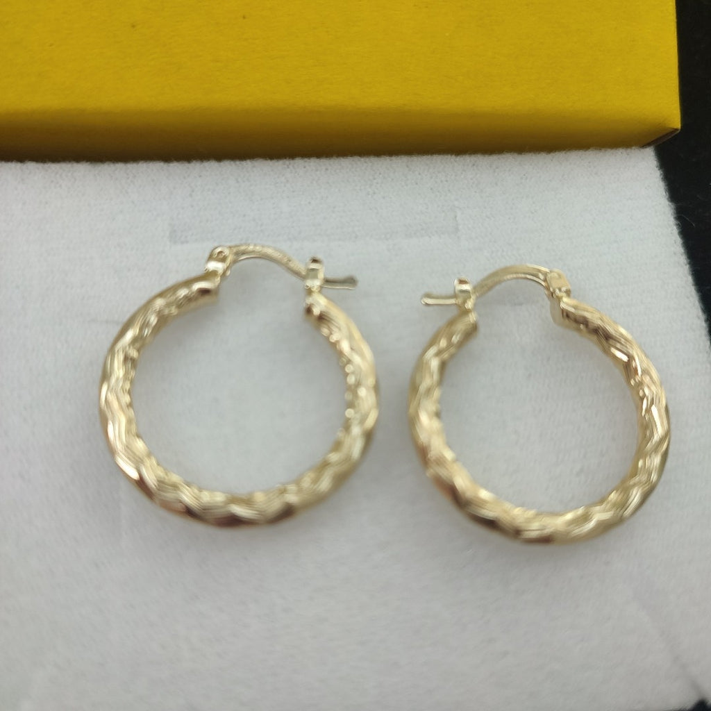 ARETES TEJIDO ARRACADA LABRADA 14K 2.5 GR (NUEVO)