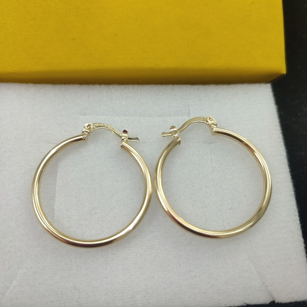 ARETES TEJIDO ARRACADAS LISAS 14K 1.5 GR (NUEVO)