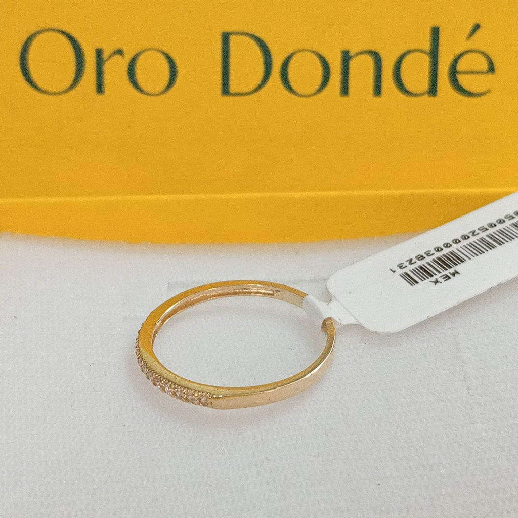 ANILLO ARGOLLA C CIRCONIAS 14K 9 TALLA 1.4 GR (NUEVO)