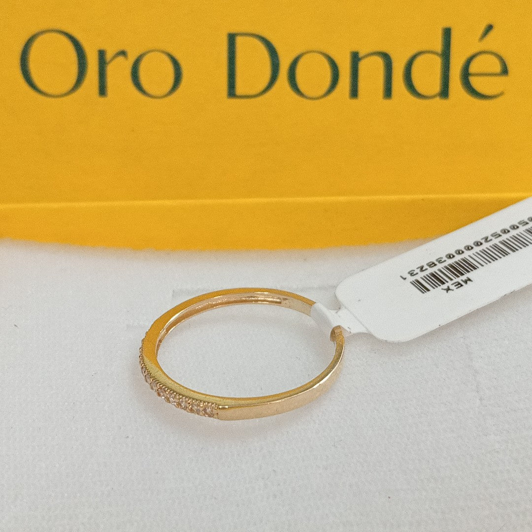 ANILLO ARGOLLA C CIRCONIAS 14K 9 TALLA 1.4 GR (NUEVO)