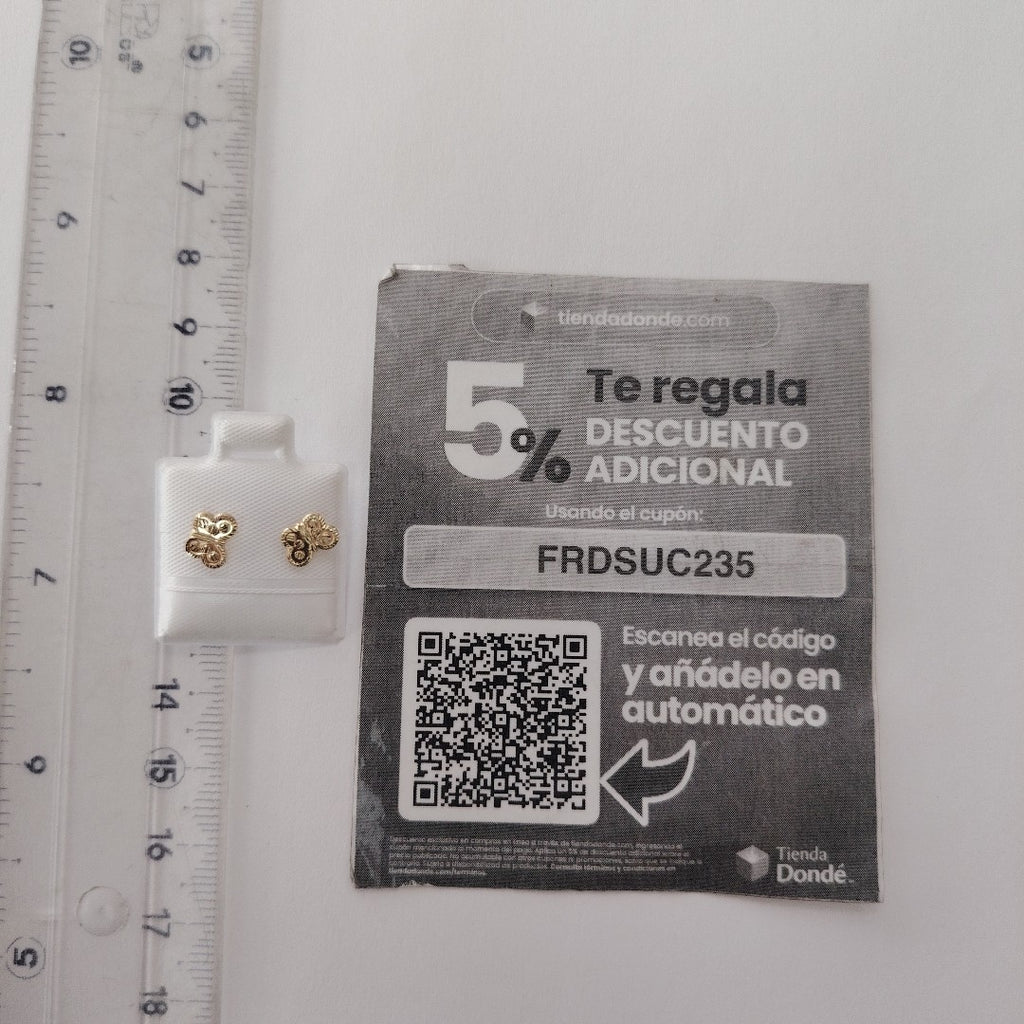 BROQUELES BROQUEL FIG MARIPOSA 14K 0.2668 GR (NUEVO)