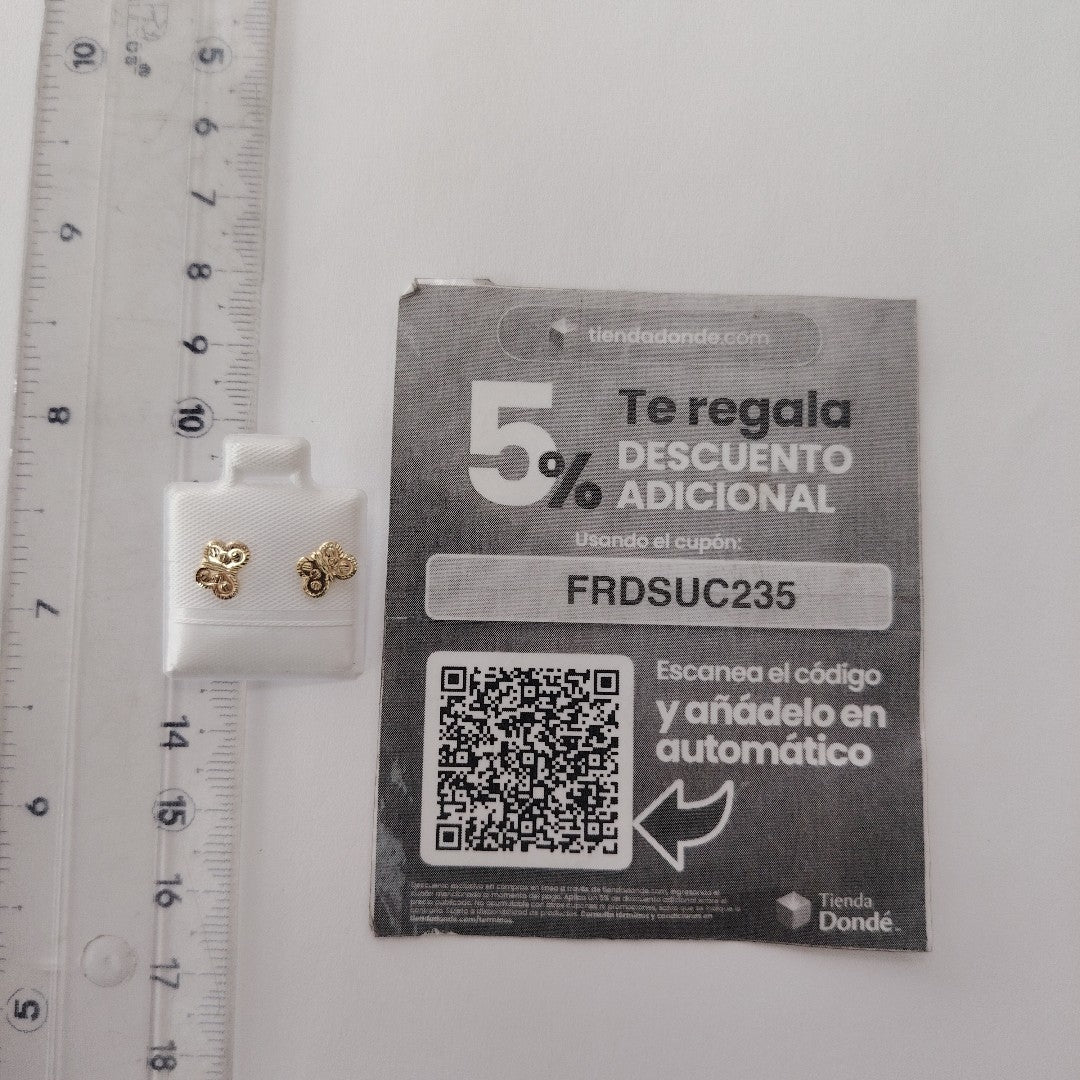 BROQUELES BROQUEL FIG MARIPOSA 14K 0.2668 GR (NUEVO)
