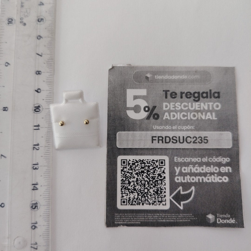 BROQUELES BROQUEL FIG ESFERA 14K 0.1408 GR (NUEVO)