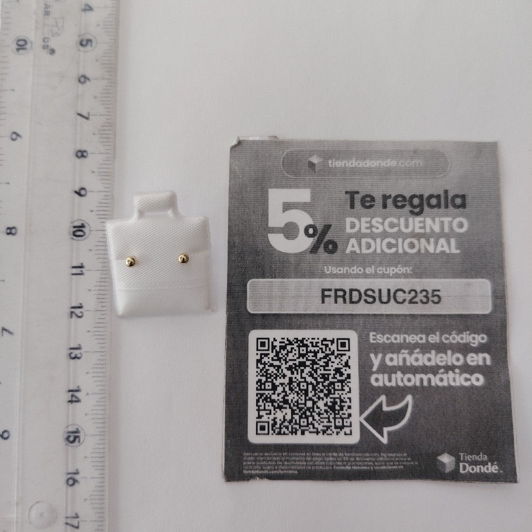 BROQUELES BROQUEL FIG ESFERA 14K 0.1408 GR (NUEVO)