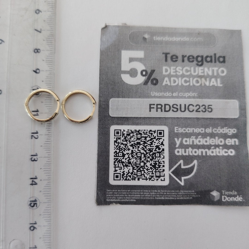 ARETES HUGGIES C CIRCONIA 14K 1.8 GR (NUEVO)