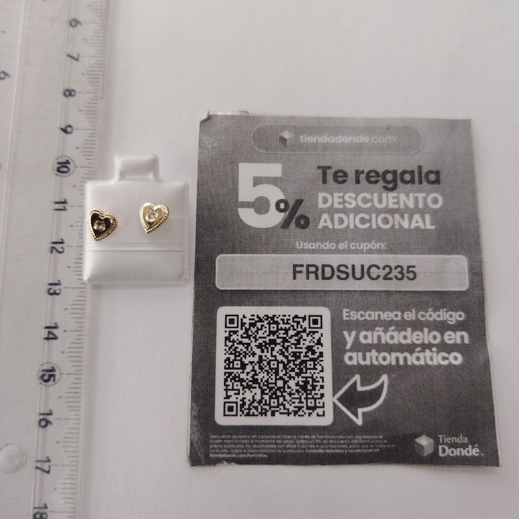 BROQUELES BROQUEL FIG CORAZON C CIRCONIA 14K 0.2614 GR (NUEVO)
