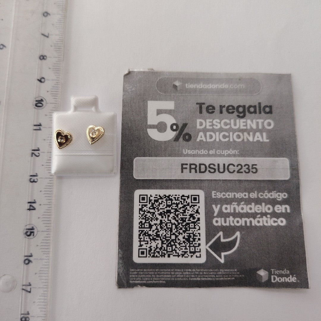 BROQUELES BROQUEL FIG CORAZON C CIRCONIA 14K 0.2614 GR (NUEVO)
