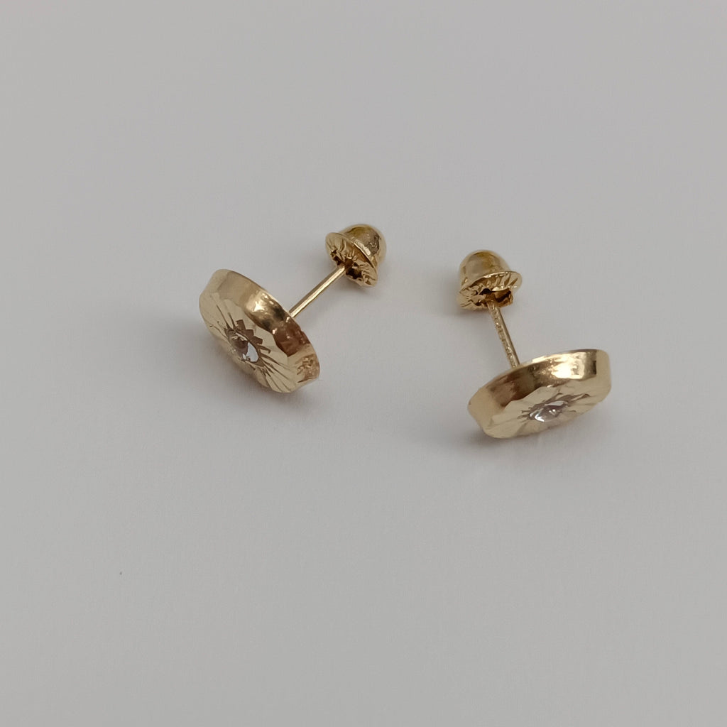 BROQUELES BROQUEL FIG BOTON C CIRCONIA 14K 0.2916 GR (NUEVO)