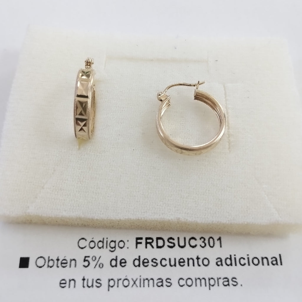 ARETES ARRACADAS LABRADAS 10K 2.1 GR (NUEVO)