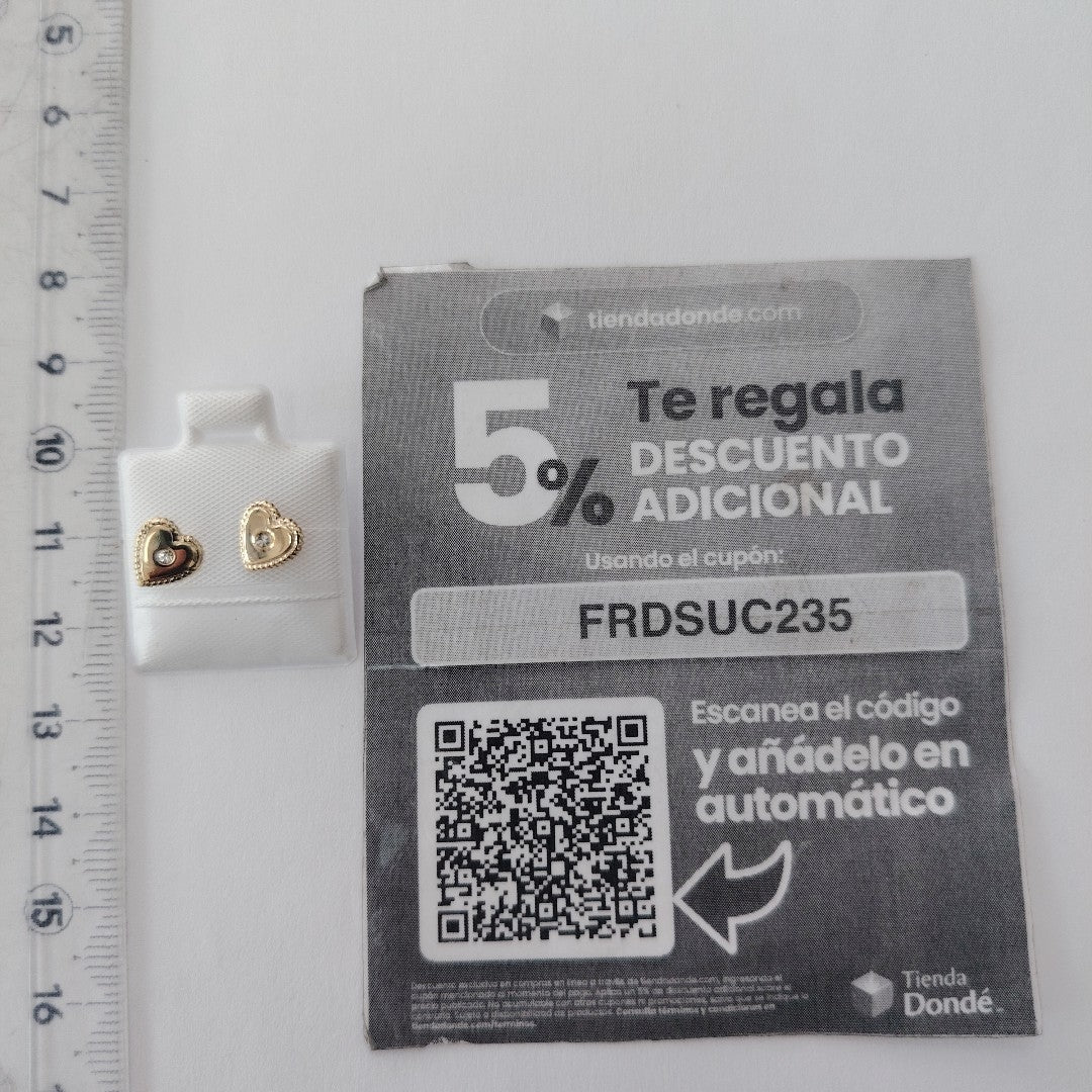 BROQUELES BROQUEL FIG CORAZON C CIRCONIA 14K 0.2614 GR (NUEVO)