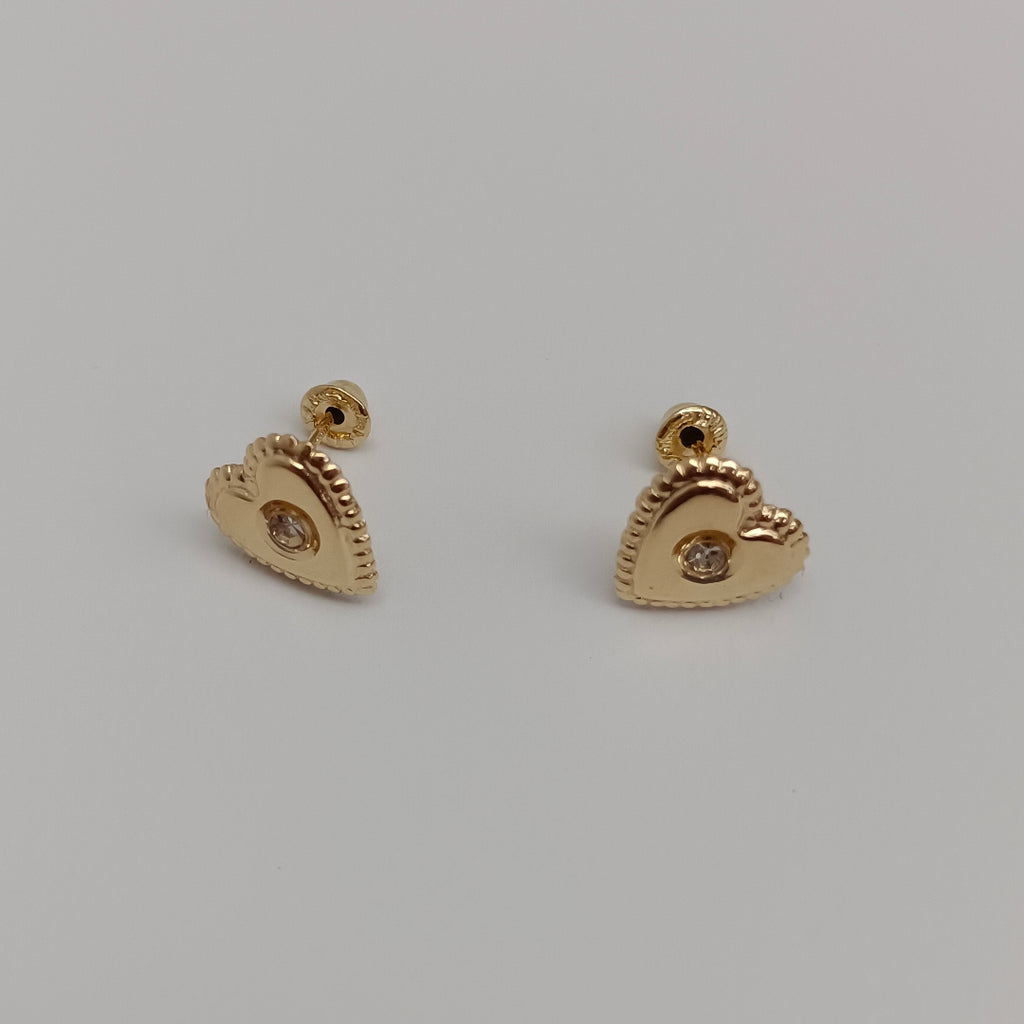 BROQUELES BROQUEL FIG CORAZON C CIRCONIA 14K 0.2614 GR (NUEVO)
