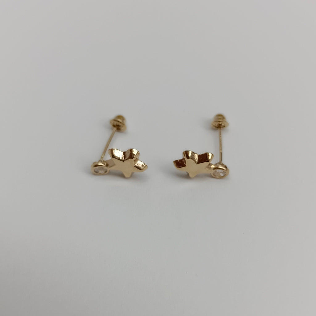 BROQUELES BROQUEL FIG ESTRELLA C CIRCONIA 14K 0.2603 GR (NUEVO)