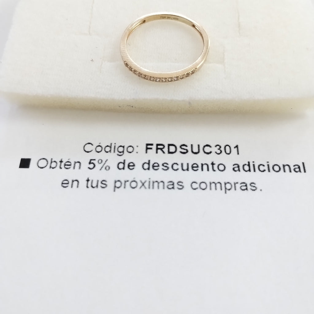 ANILLO ARGOLLA C CIRCONIAS 14K 9 TALLA 1.4 GR (NUEVO)