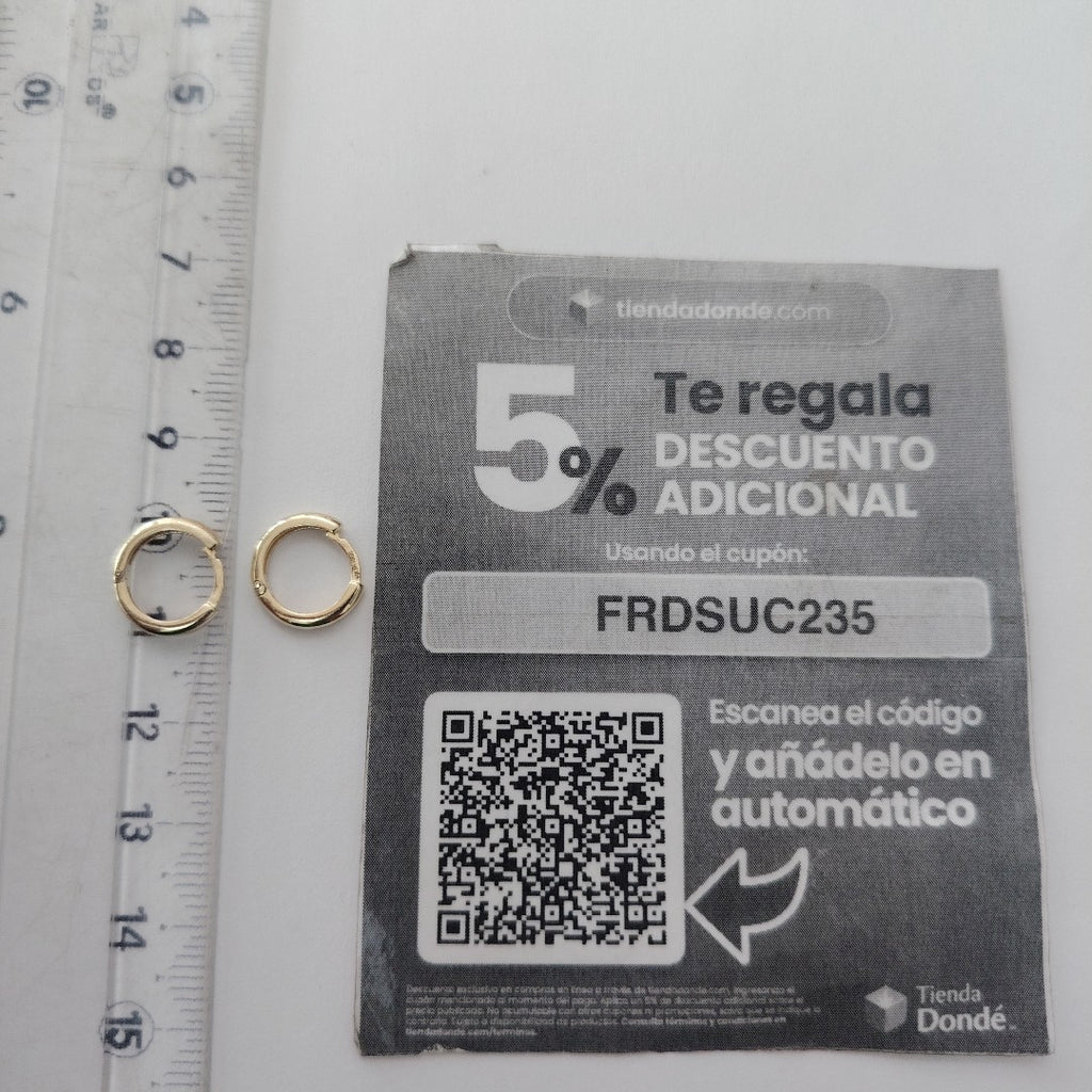 ARETES HUGGIES LISAS 14K 1.4 GR (NUEVO)