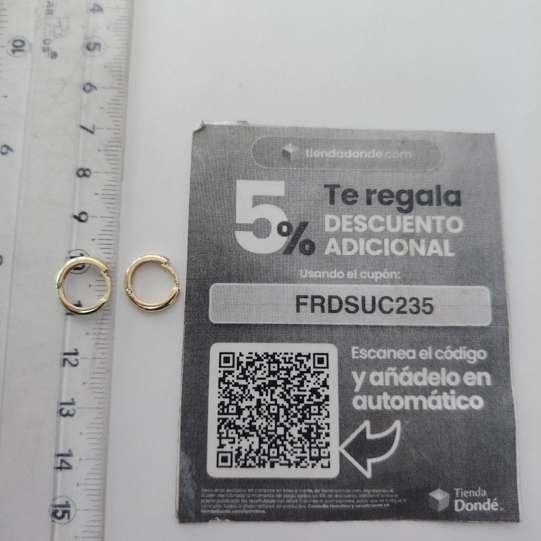 ARETES HUGGIES LISAS 14K 1.4 GR (NUEVO)