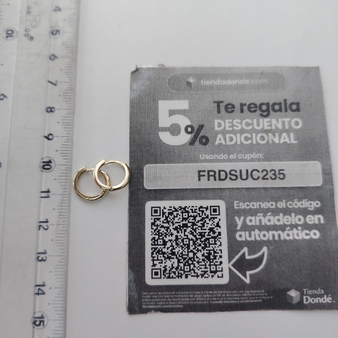ARETES ARRACADAS LISAS 10K 1.2 GR (NUEVO)