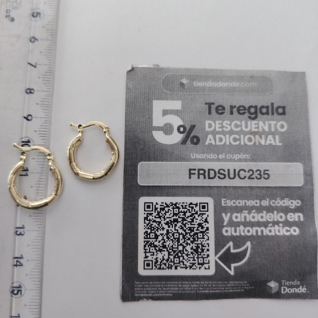 ARETES TEJIDO ARRACADAS CON DISEÑO 14K 2.7 GR (NUEVO)