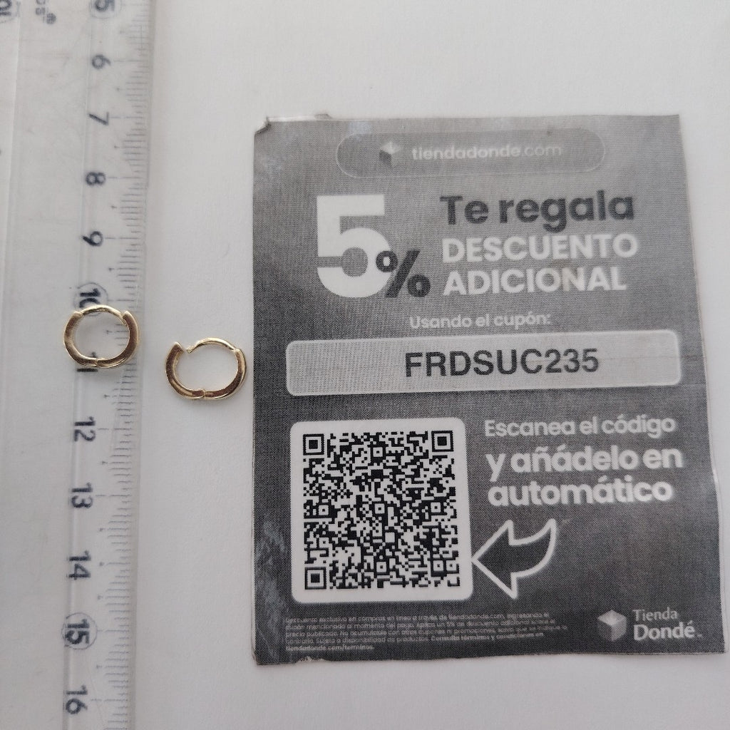 ARETES HUGGIE 14K 1.3 GR (NUEVO)