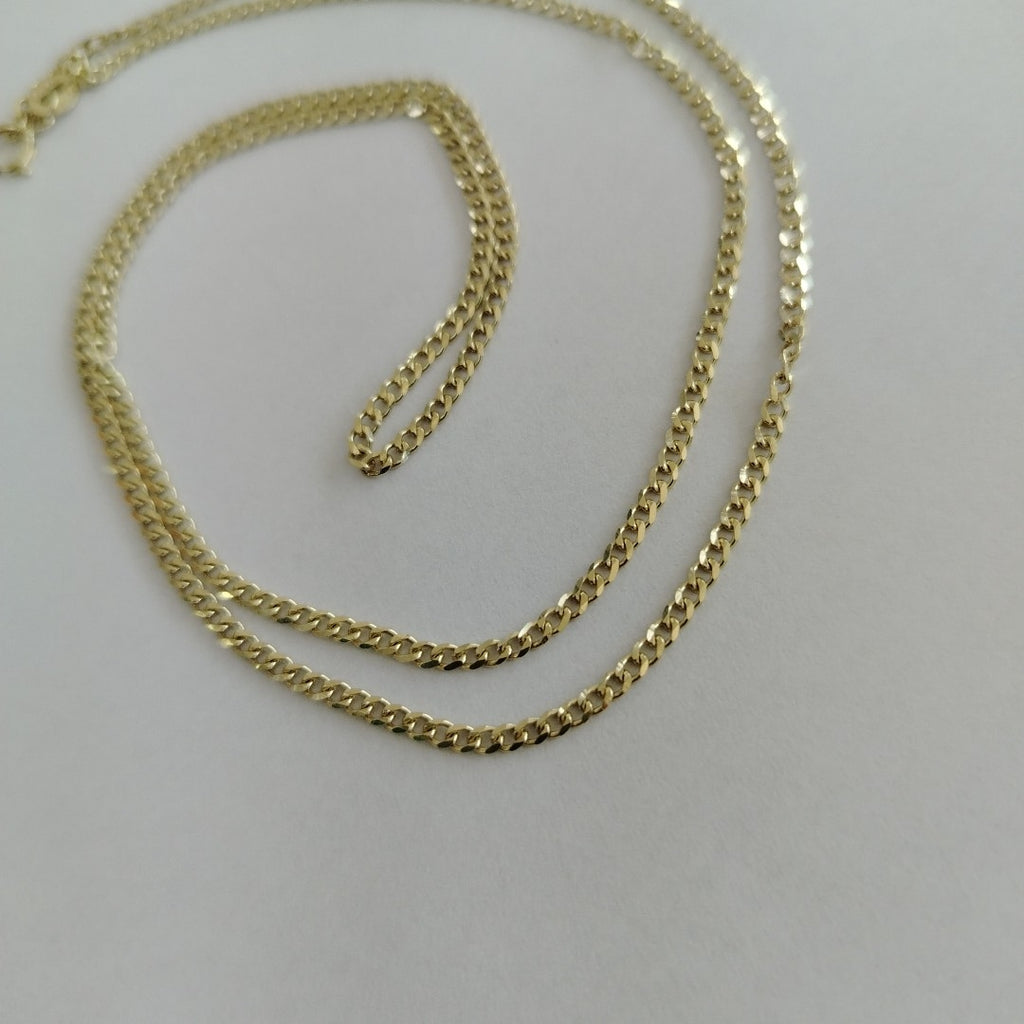 CADENAS TEJIDO BARBADA ORO 10K 55 CM 3.8 GR (NUEVO)