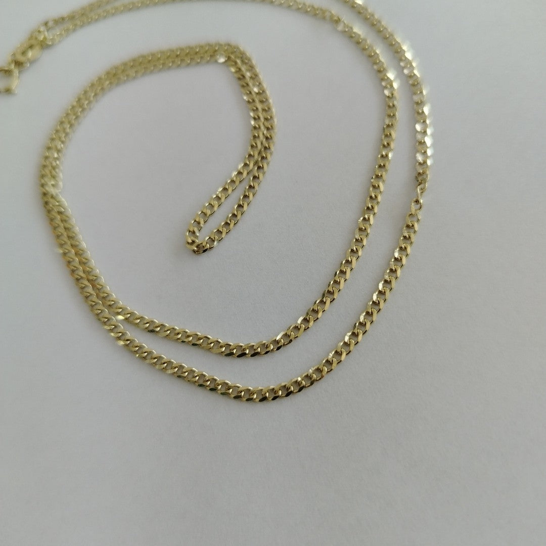 CADENAS TEJIDO BARBADA ORO 10K 55 CM 3.8 GR (NUEVO)