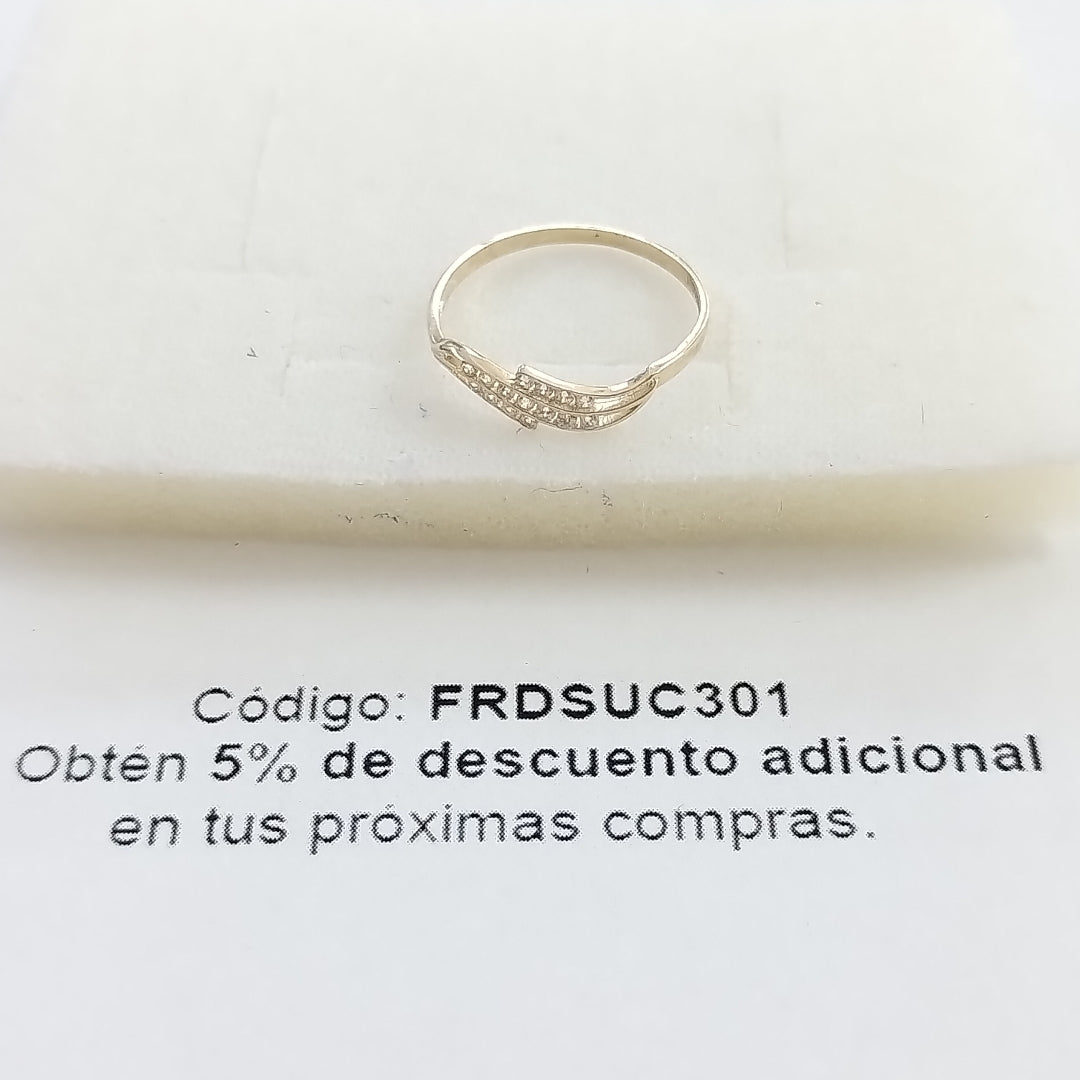 ANILLOS CON CIRCONIAS 14K TALLA 7 0.8 GR (NUEVO)