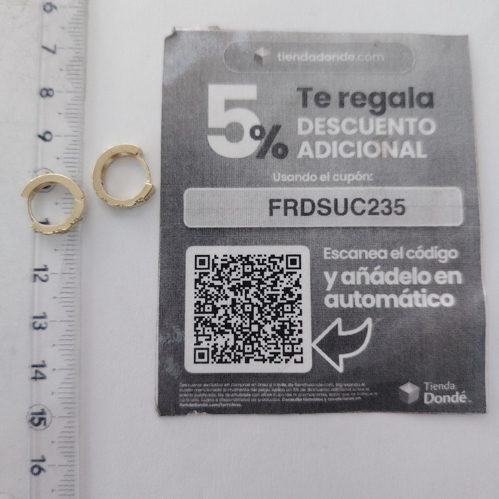 ARETES HUGGIES CON CIRCONIAS 14K 2.2 GR (NUEVO)