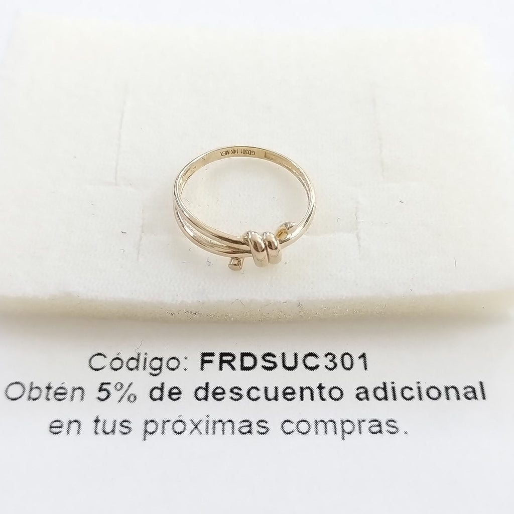ANILLO ANILLITO C NUDO 14K 7 TALLA 2.1 GR (NUEVO)