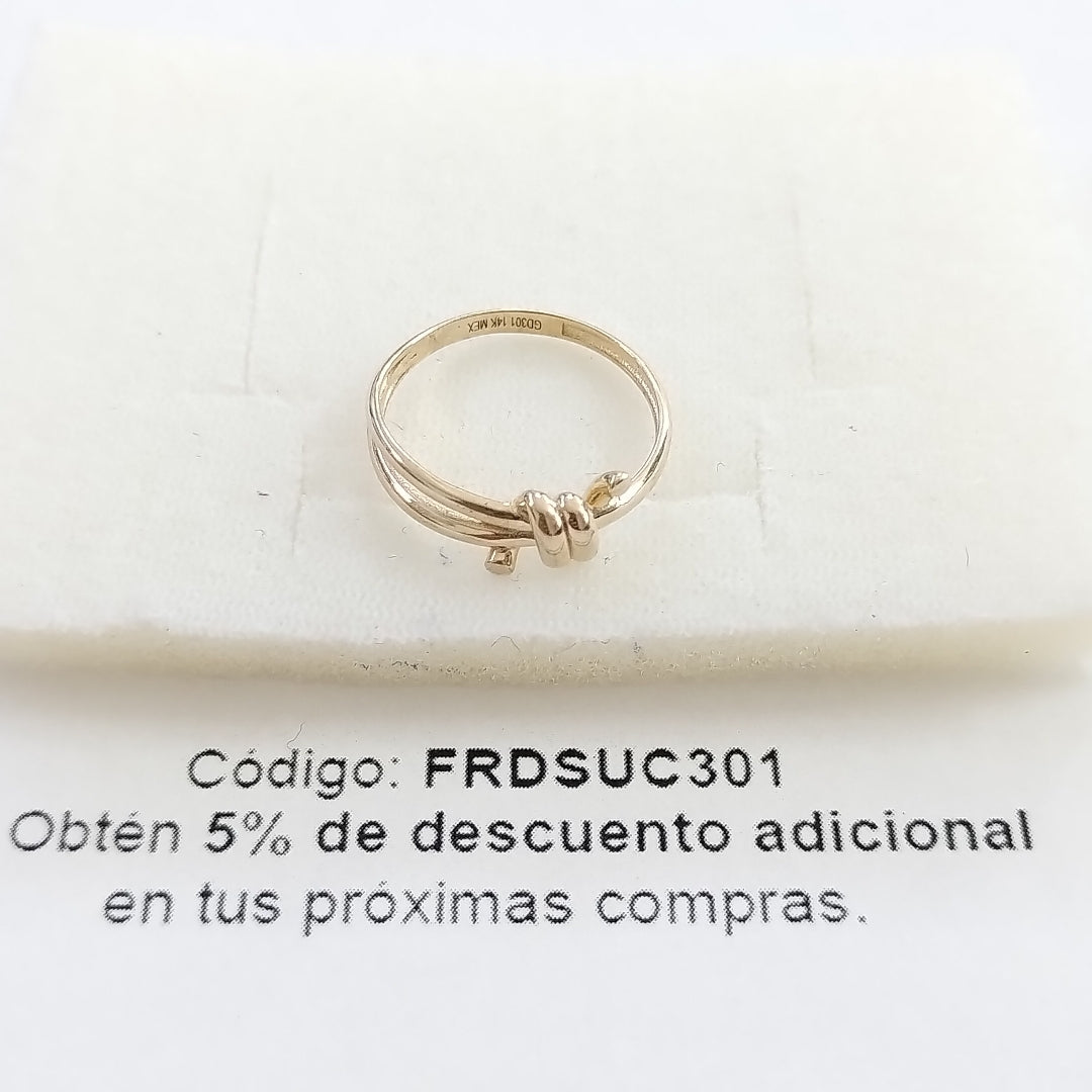 ANILLO ANILLITO C NUDO 14K 7 TALLA 2.1 GR (NUEVO)