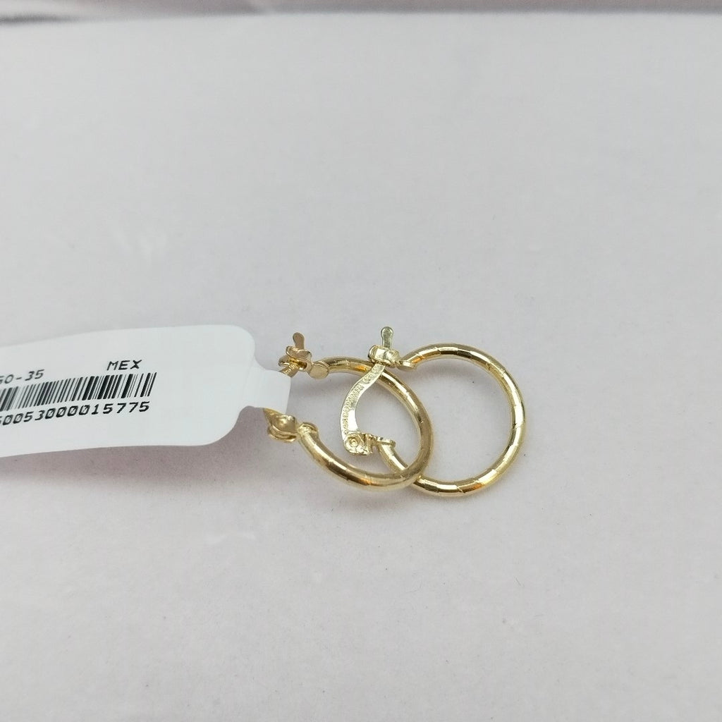 ARETES ARRACADAS ESTRIADAS 14K 1.4 GR (NUEVO)
