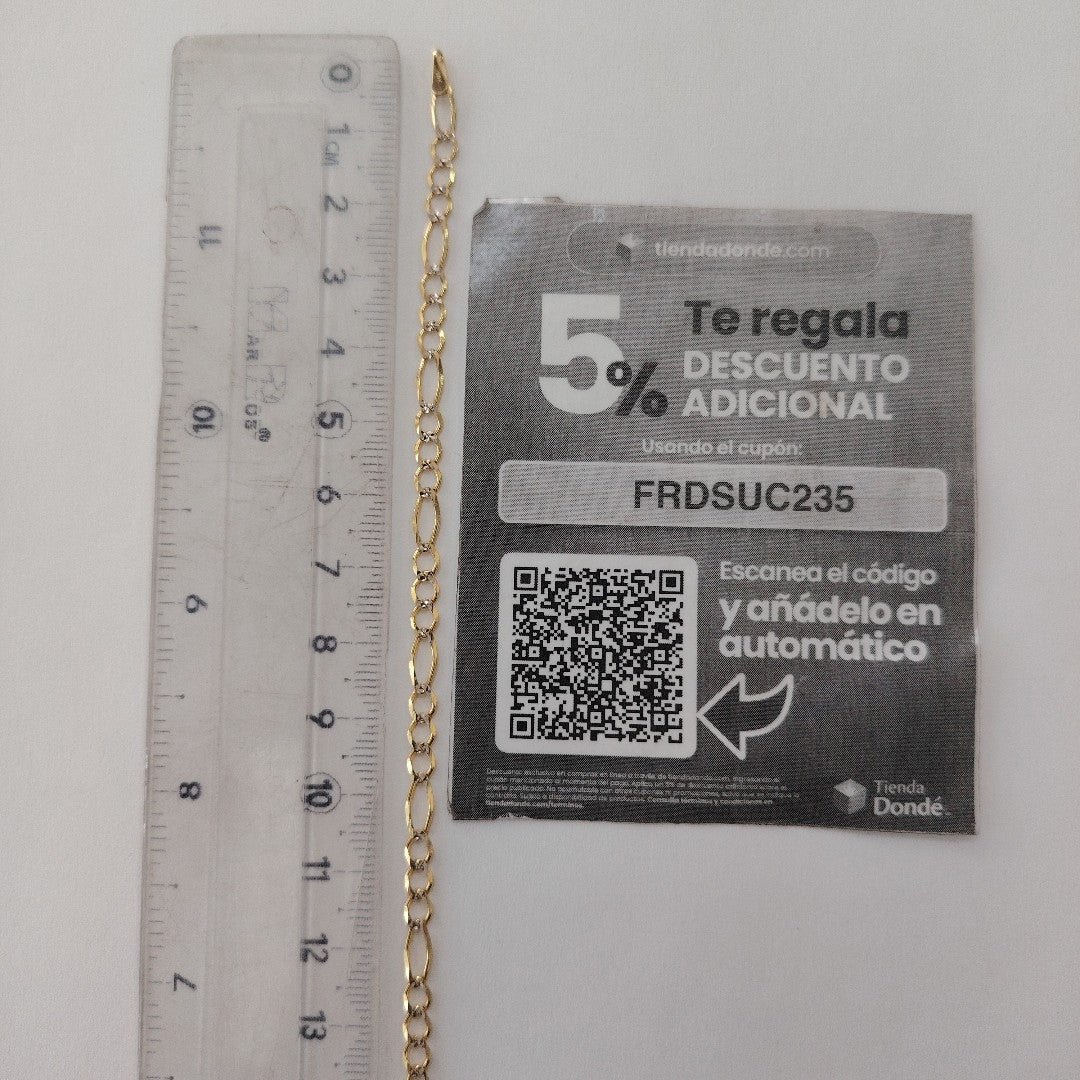 PULSERA 3X1 DIAMANTADA 14K 18 CM 2.7 GR (NUEVO)