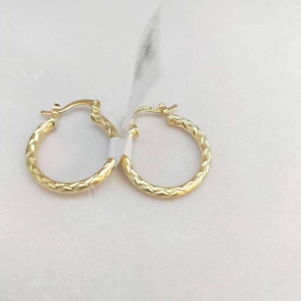 ARETES ARRACADAS LABRADAS 14K 2.1 GR (NUEVO)