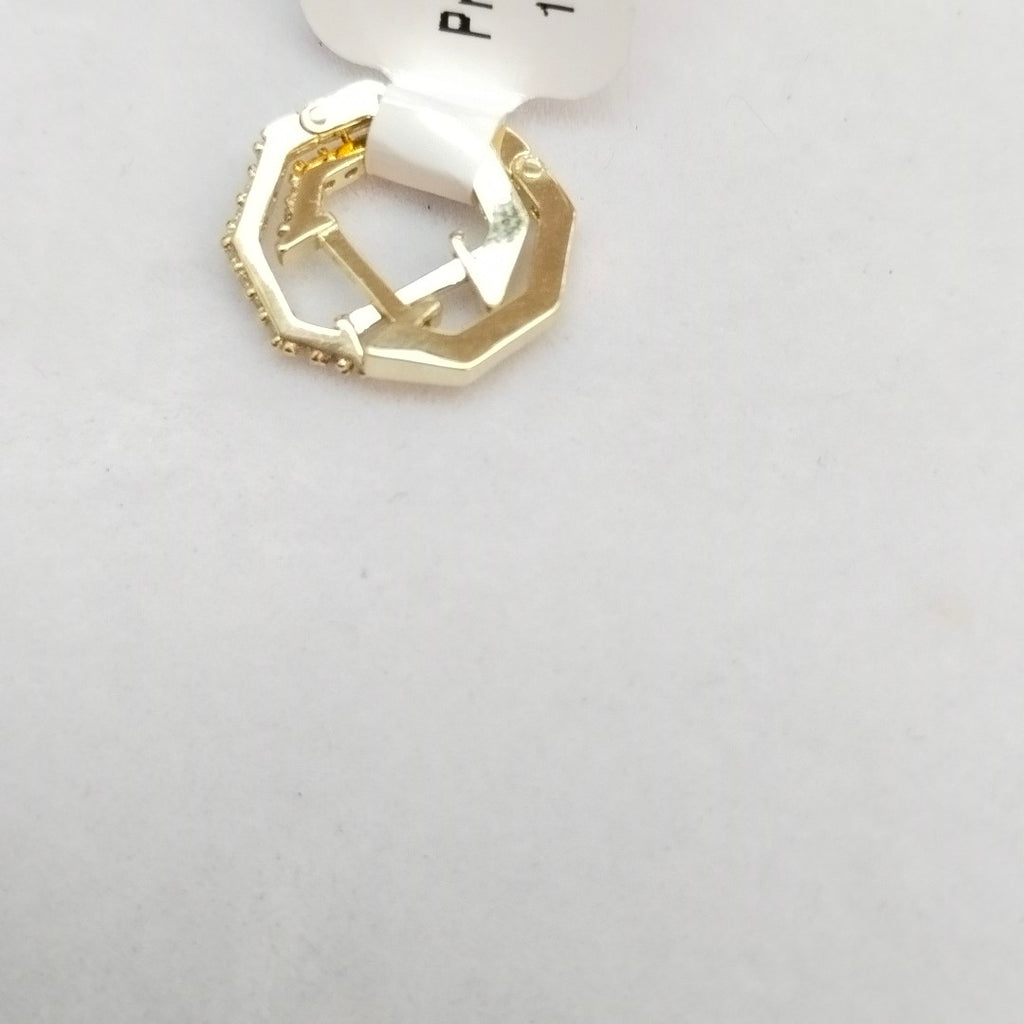 ARETES HUGGIES C CIRCONIAS 14K 1.6 GR (NUEVO)