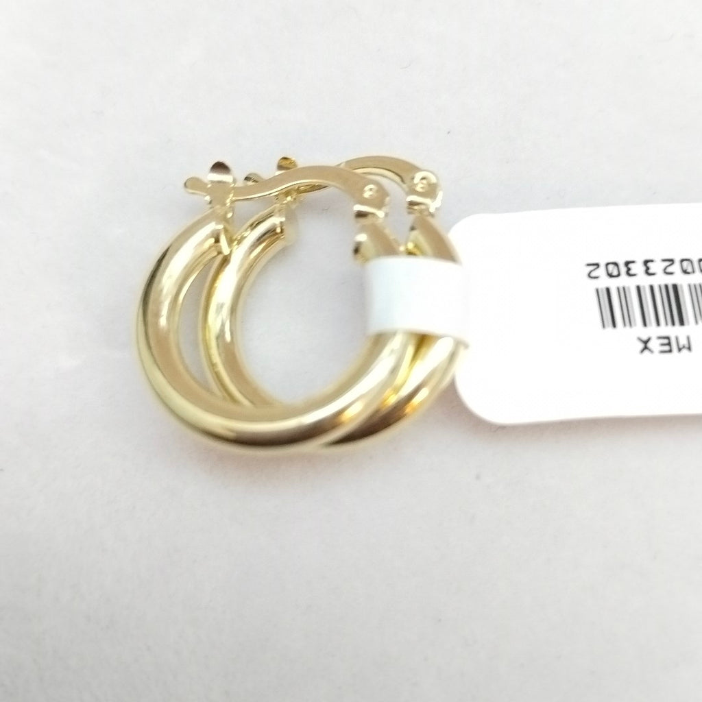 ARETES TEJIDO ARRACADAS LISAS 14K 1.6 GR (NUEVO)