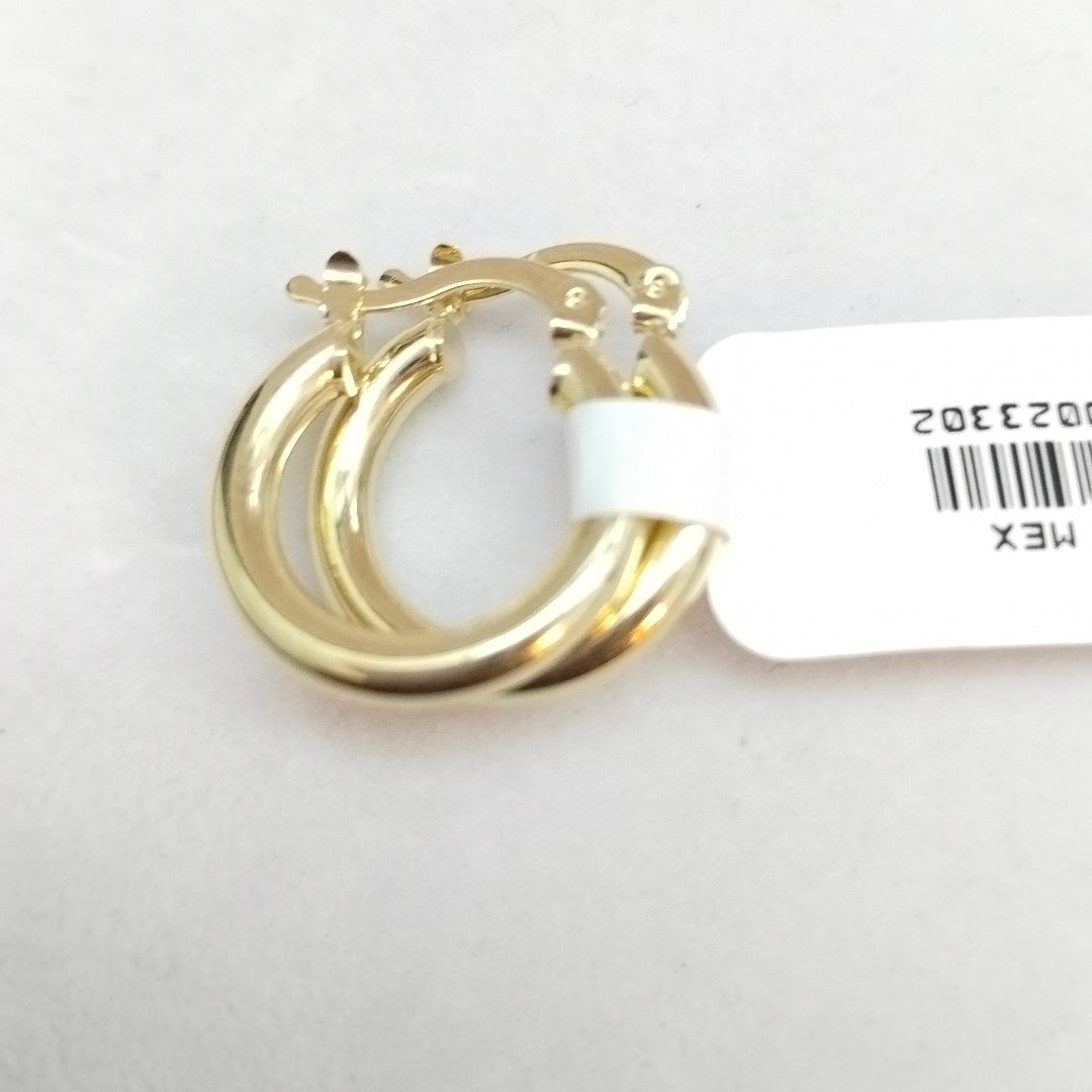 ARETES TEJIDO ARRACADAS LISAS 14K 1.6 GR (NUEVO)
