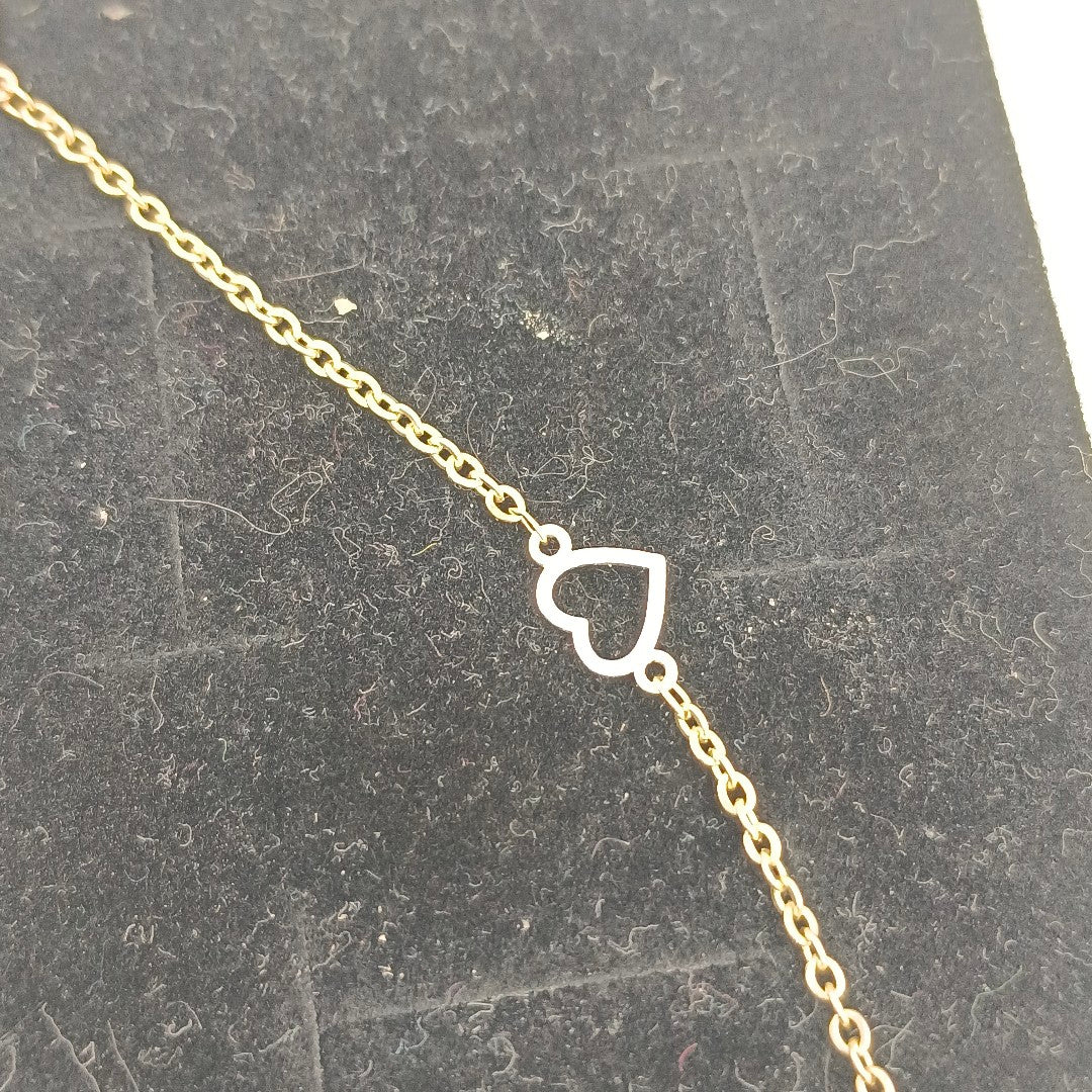 PULSERA ESPECIAL CON CORAZONES 10K 18 CM 1.3 GR (NUEVO)