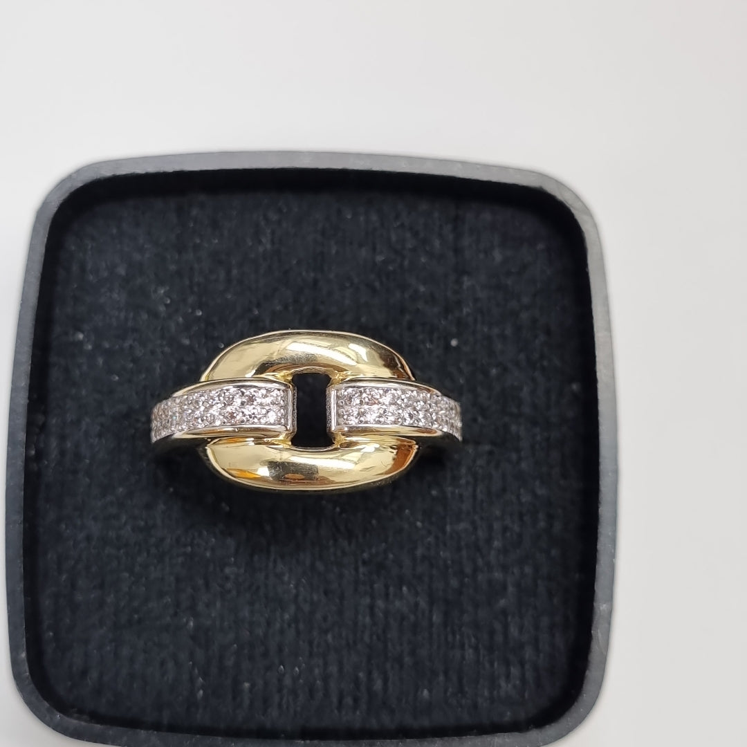 ANILLO ANILLITO C CIRCONIAS 10K 7.5 TALLA 2.4 GR (NUEVO)