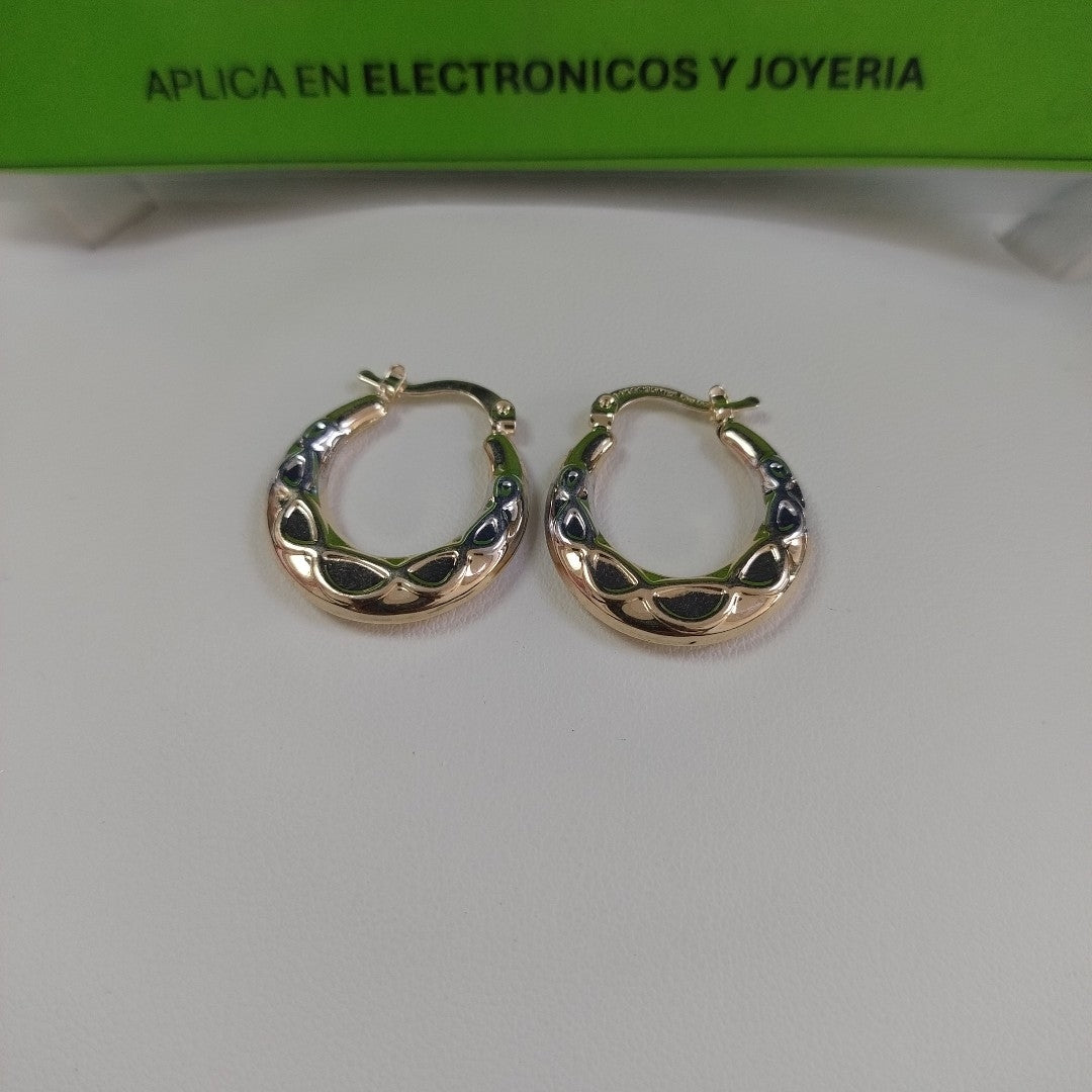 ARETES ARRACADAS COMBINADAS CON INFINITO 14K 2.3 GR (NUEVO)