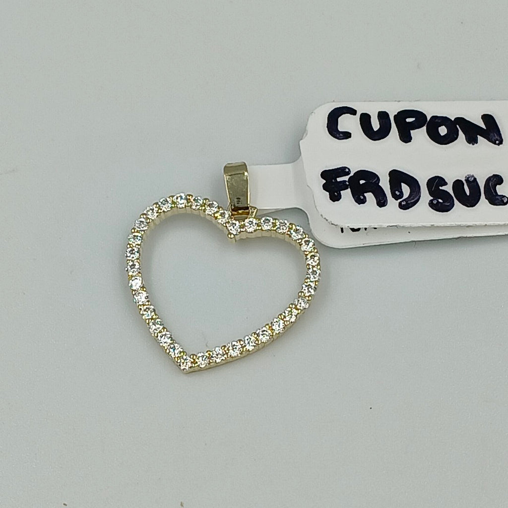 DIJE CORAZON CON CIRCONIAS 10K 1.2 GR (NUEVO)