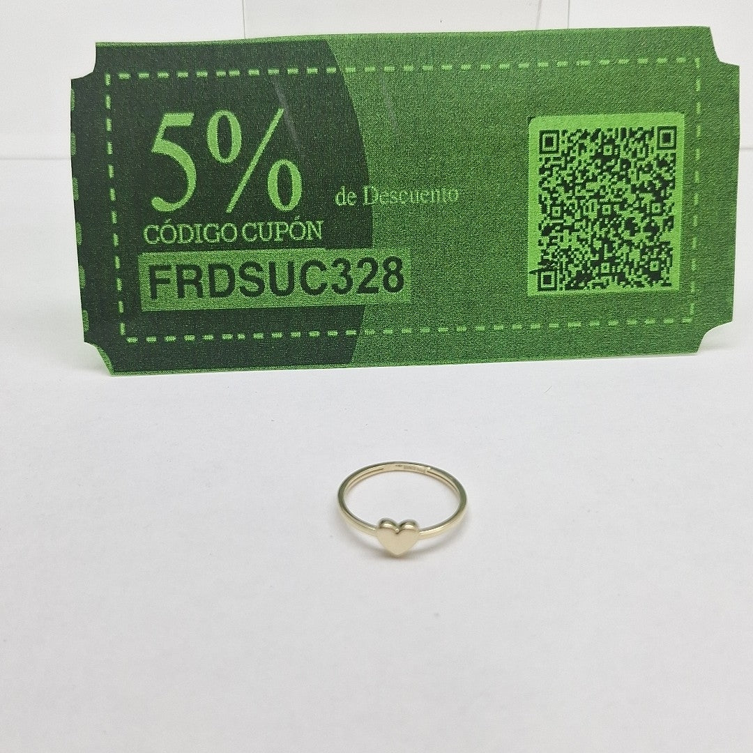 ANILLOS ANILLITO FIG CORAZON 10K TALLA 7 1.1 GR (NUEVO)