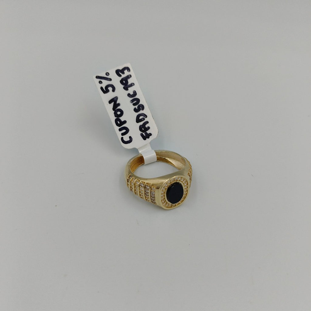 ANILLOS C ONIX Y CIRCONIAS 14K TALLA 9 4.4 GR (NUEVO)