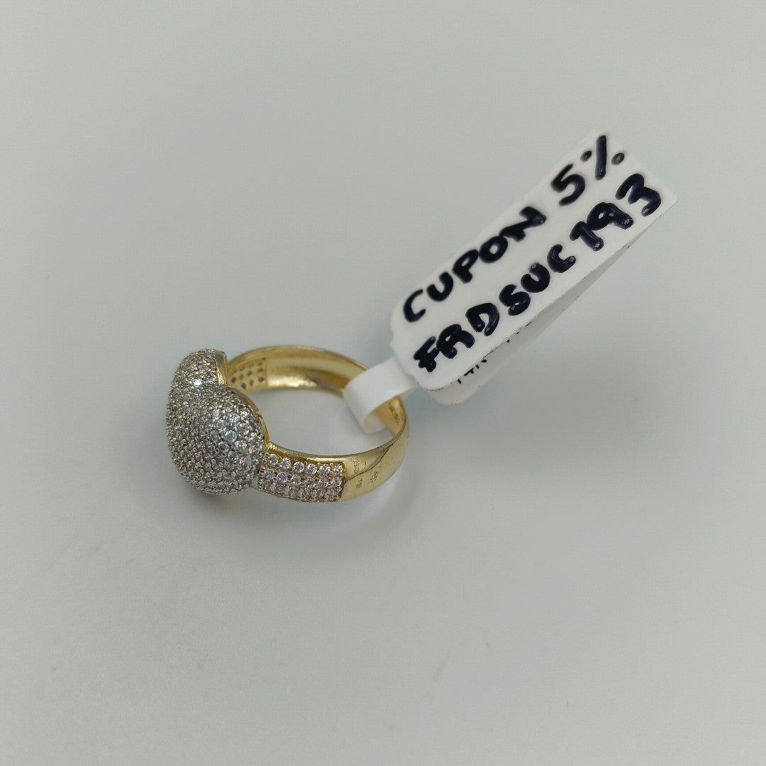 ANILLO ANILLITO CORAZON C CIRCONIAS 14K 8 TALLA 4.9 GR (NUEVO)