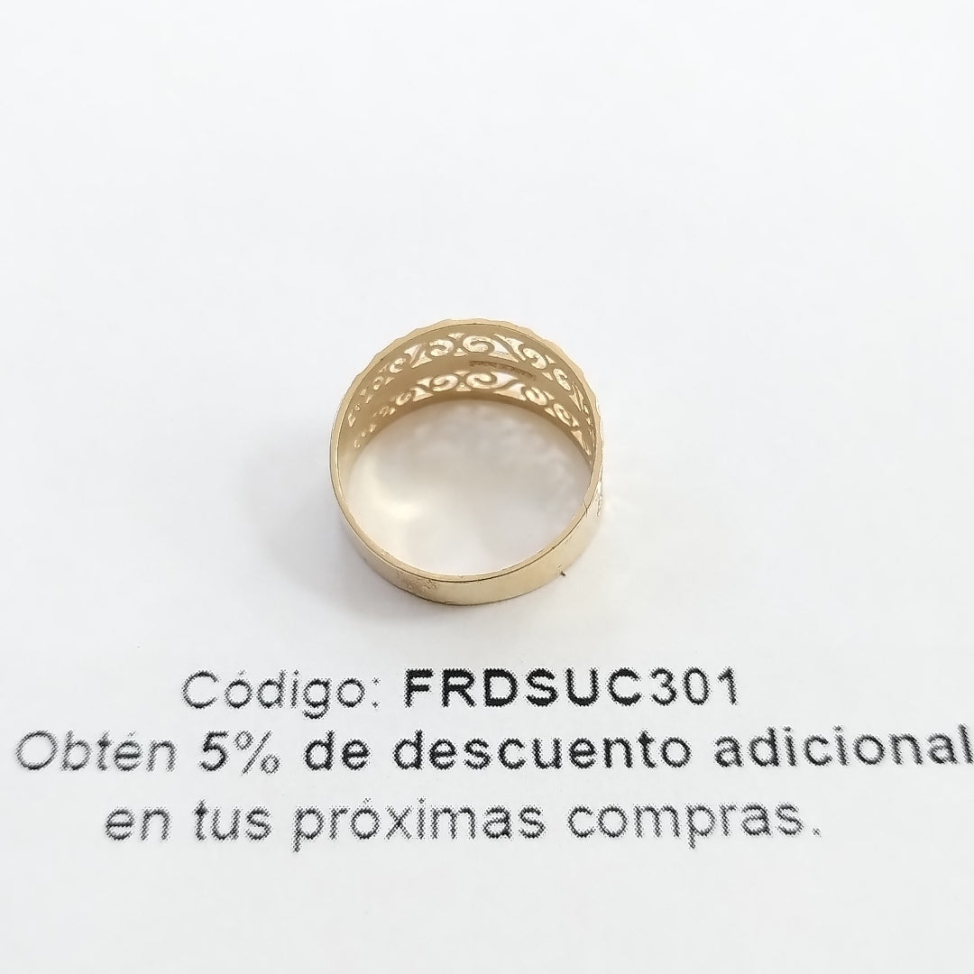 ANILLOS TIPO FILIGRANA COMBINADO 14K TALLA 8 2.7 GR (NUEVO)