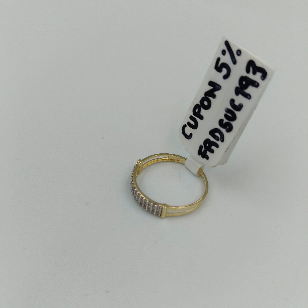 ANILLO ANILLITO C CIRCONIAS 14K 9 TALLA 1.5 GR (NUEVO)