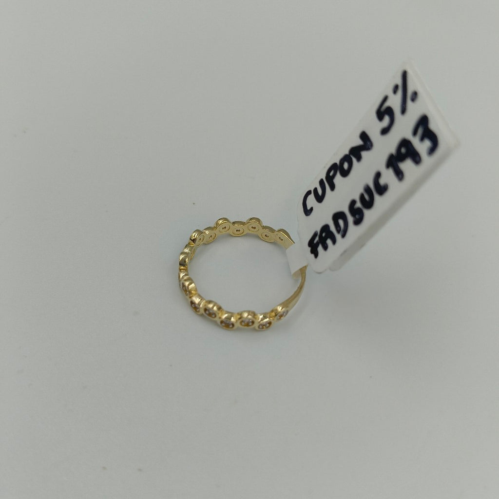 ANILLO ANILLITO C CIRCONIAS 14K 9 TALLA 2.1 GR (NUEVO)