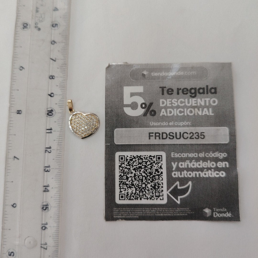 DIJE CORAZON CON CIRCONIAS 14K 1.8 GR (NUEVO)